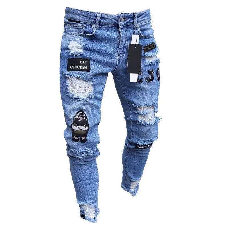 Unisex Solid Stretch Denim Straight-Leg Jeans