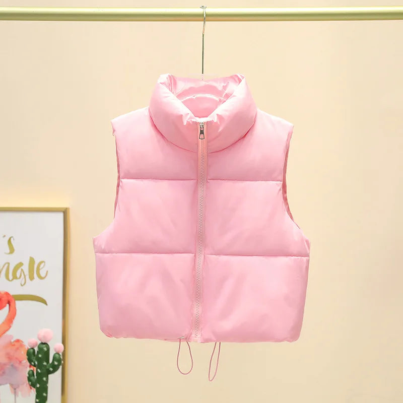 Cropped Quilted Puffer Vest – 5 Colors