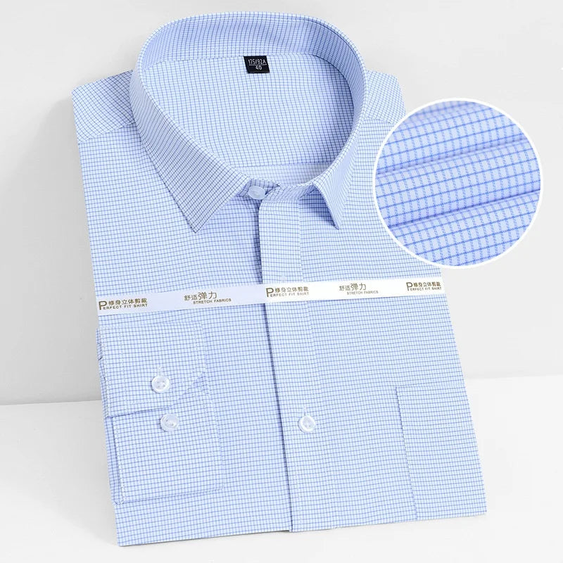Camisa de vestir de fibra de bambú para hombre — Sin arrugas, corte entallado