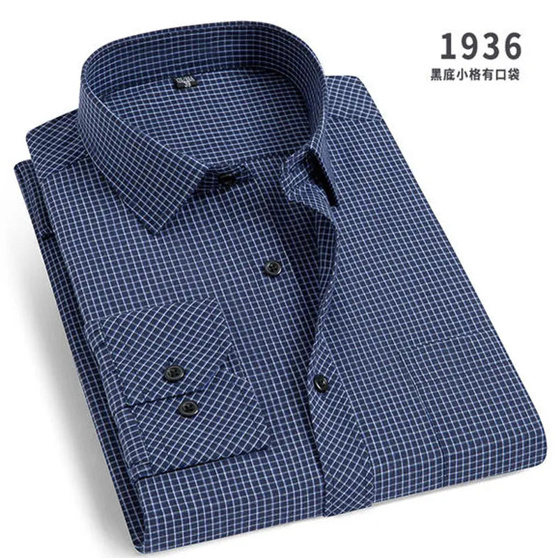Camisa de manga larga a rayas ajustada para hombre