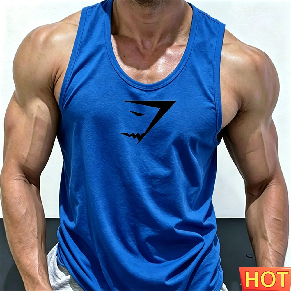 Men's Printed Gym Vest – Quick-Dry Sleeveless Sports Tank Top