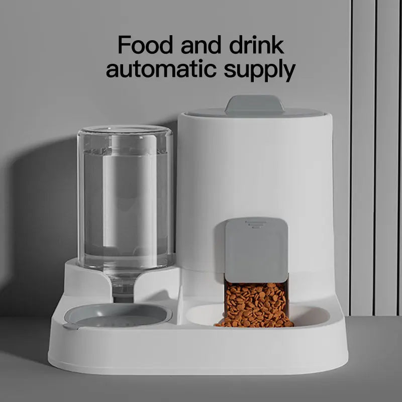 Automatic Gravity-Fed Cat Water Dispenser & Feeder – Spill-Proof, Large Capacity