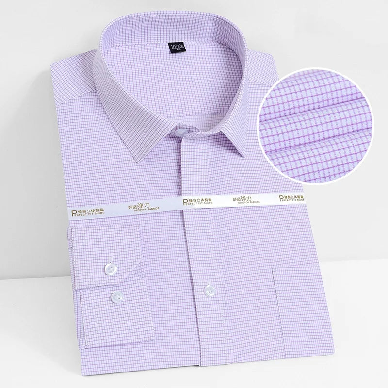 Camisa de vestir de fibra de bambú para hombre — Sin arrugas, corte entallado