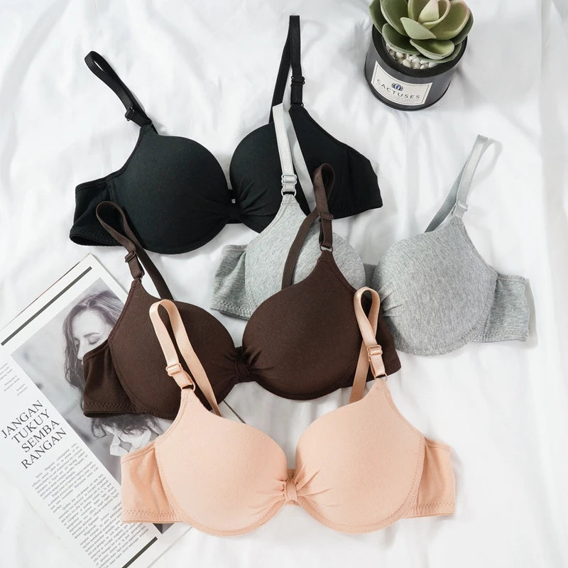 Women's Deep V Push-Up Bra — Underwire, Backless, Padded, Sizes 34–38
