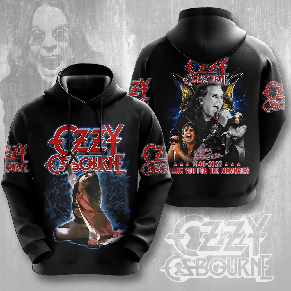Ozzy Osbourne 3D Print Unisex Oversized Hoodie – Rock Band Fan Sweatshirt