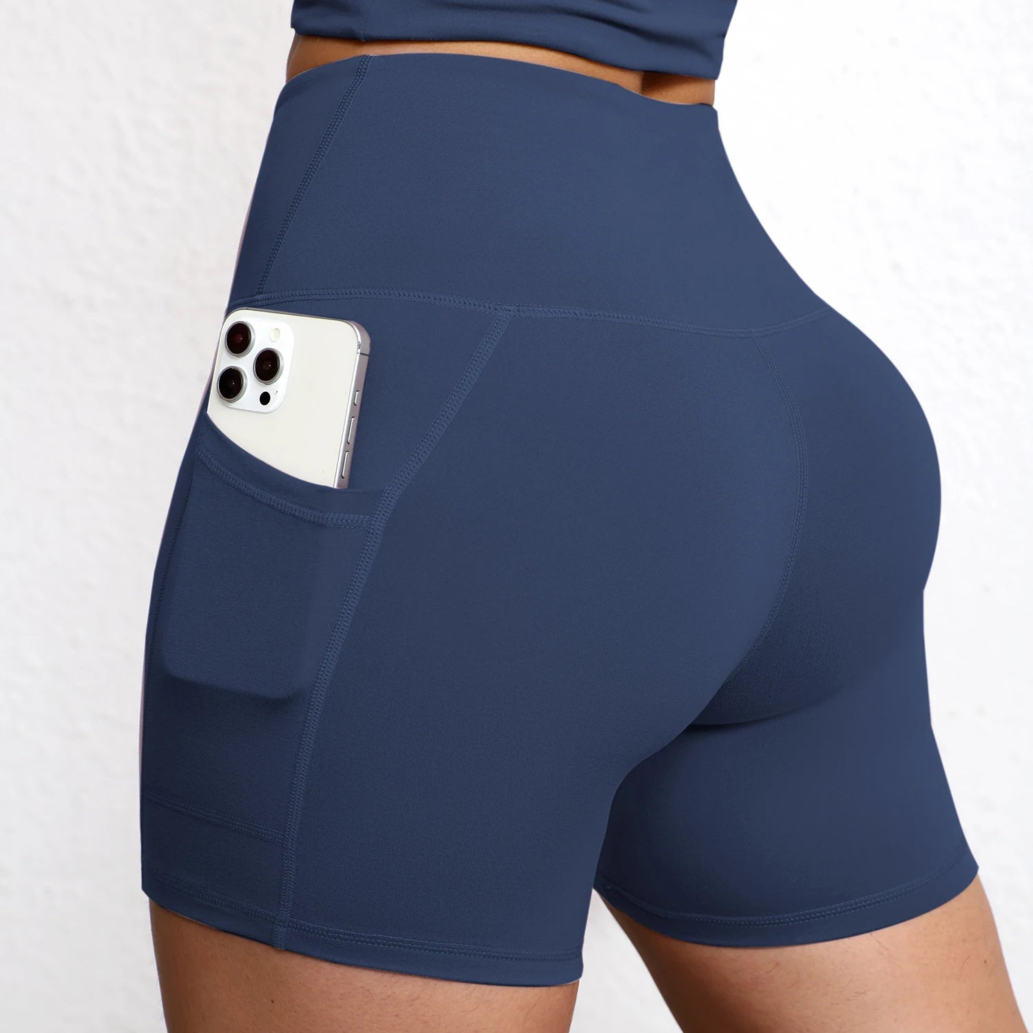 Women's High-Waist Yoga Shorts with Pockets | Quick-Dry Gym Workout Shorts S-XL