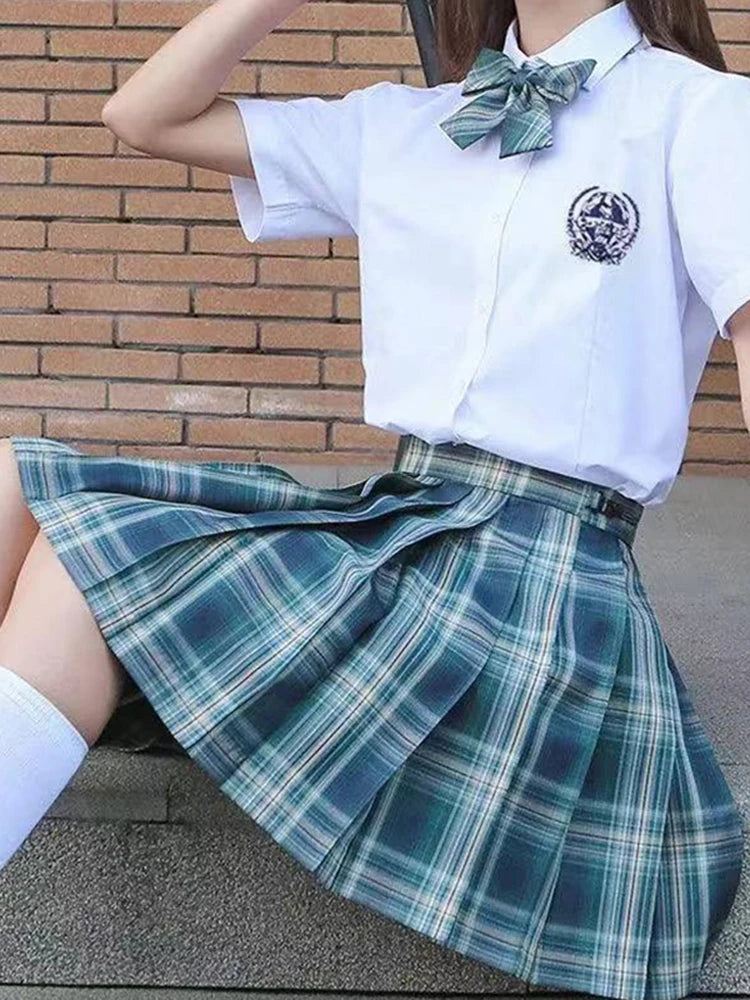Plaid Bow-Knot Pleated Mini Skirt