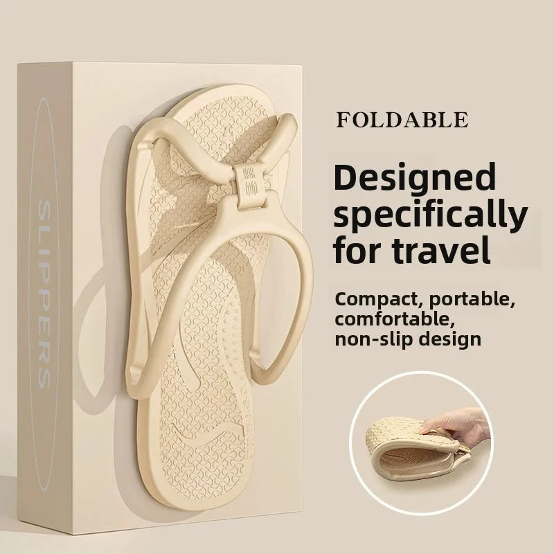 Chanclas de viaje plegables de EVA – Zapatillas unisex antideslizantes portátiles para hotel, playa y hogar