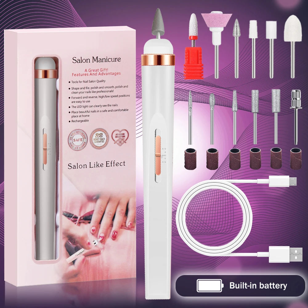 Electric Nail Drill Machine – USB Rechargeable