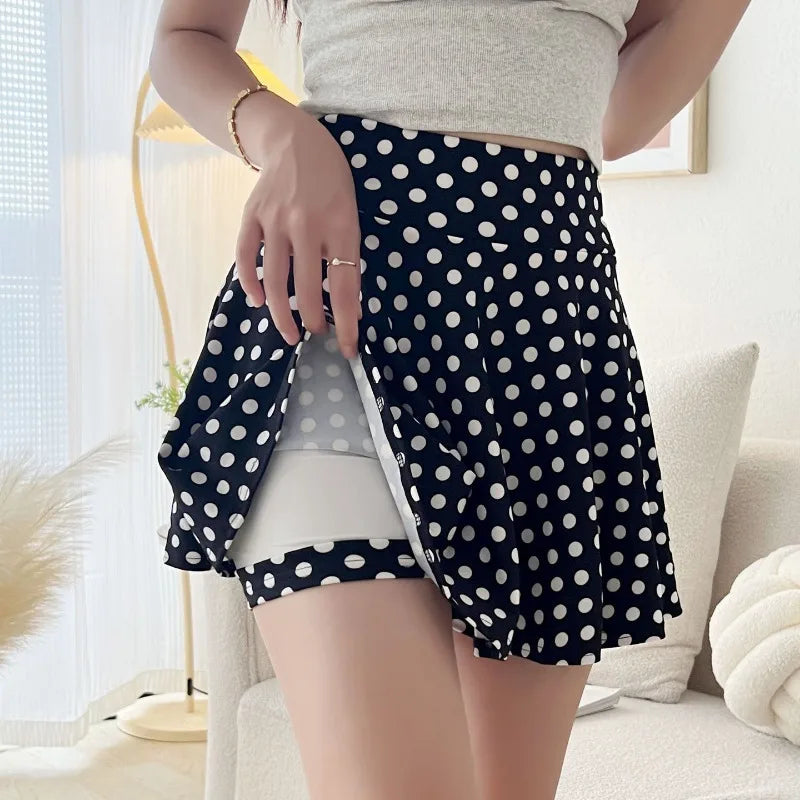 Pleated Flared Mini Skirt