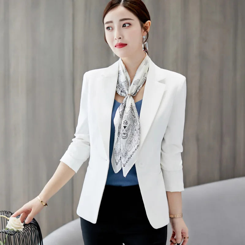 Women's Slim Fit Long-Sleeve Blazer – Classic Office Jacket