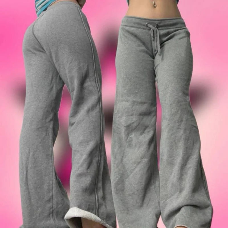 Pantalones casuales con estampado de letras retro americanas de los 2000, estilo versátil de chica sexy, estilo Harajuku de calle, pantalones casuales para mujer
