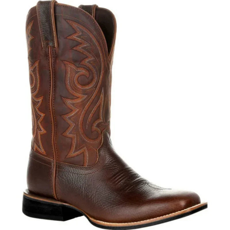 Unisex Handmade Western Cowboy Boots – Mid-Calf Riding Boots