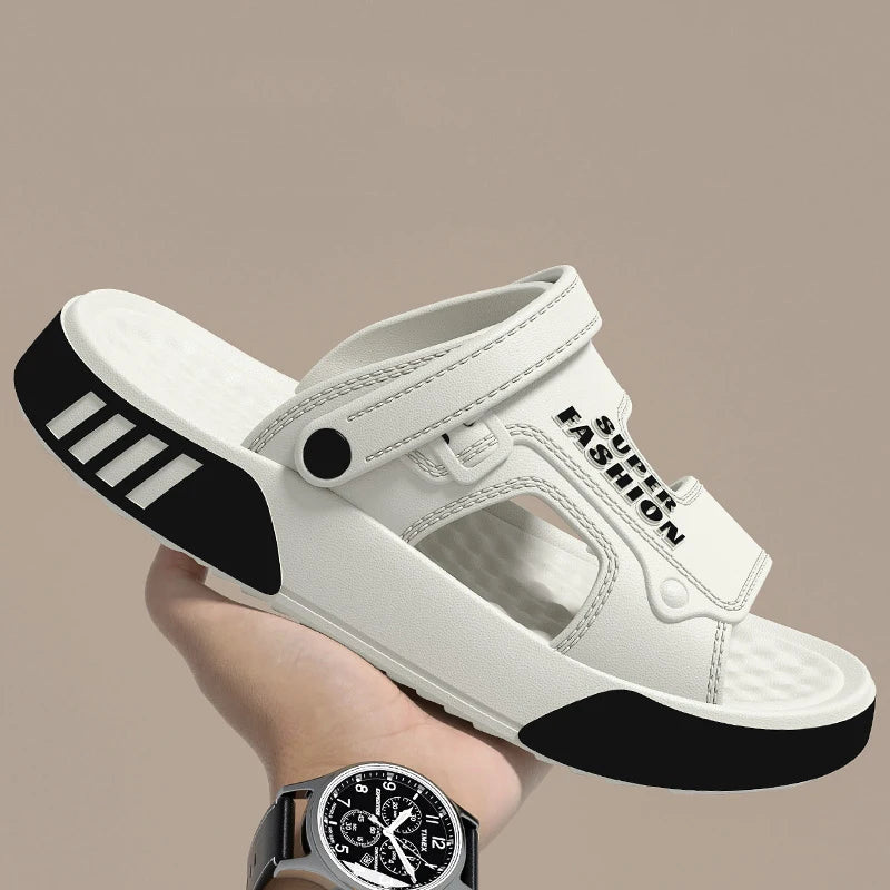 Pantuflas de hombre con plataforma de EVA – Sandalias de playa para interior y exterior con suela blanda