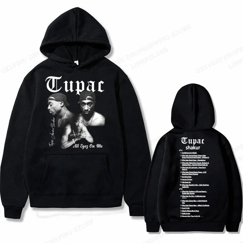 2Pac Graphic Hoodie – Unisex Oversized Fleece Hip Hop Sweatshirt
