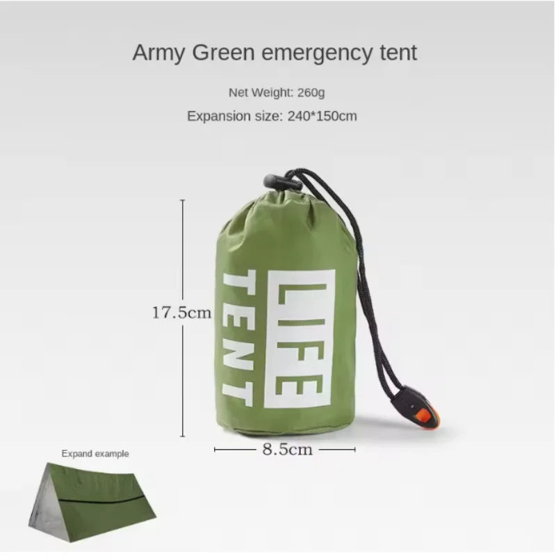 2-Person Mylar Emergency Tube Tent – Reusable Survival Shelter, Waterproof & Windproof SOS Bivy