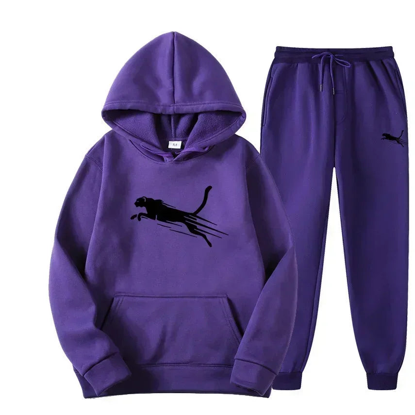 Printed Hoodie & Drawstring Pants Set
