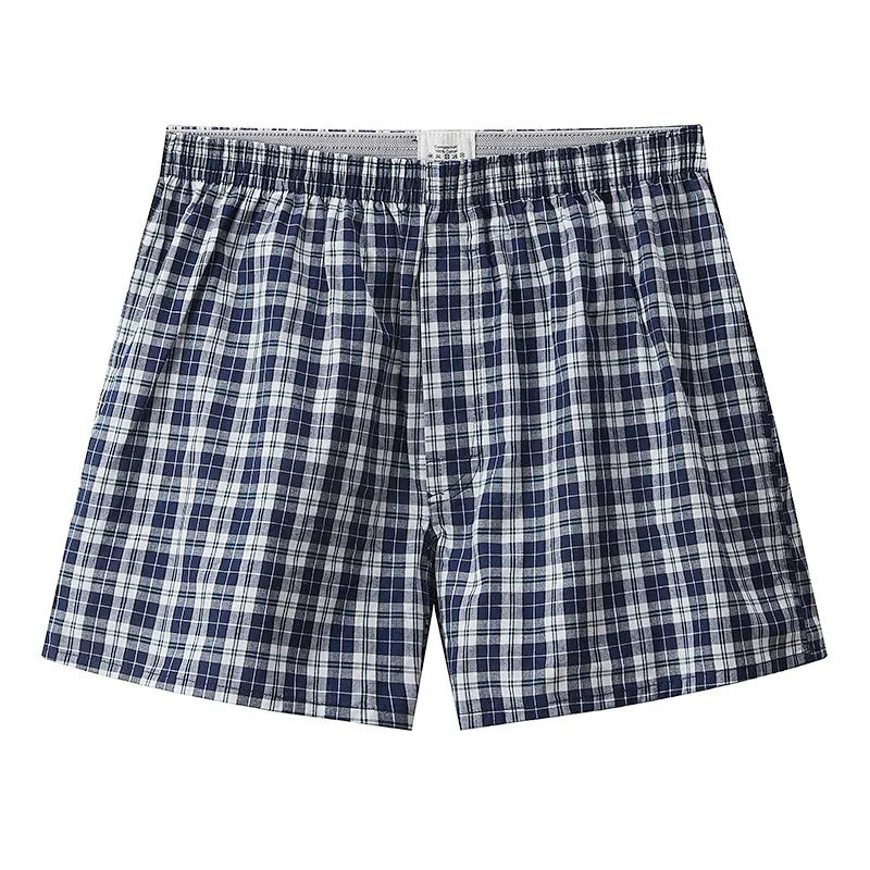 Bóxers a Cuadros de Algodón para Hombre – Ropa Interior Informal con Cintura Elástica