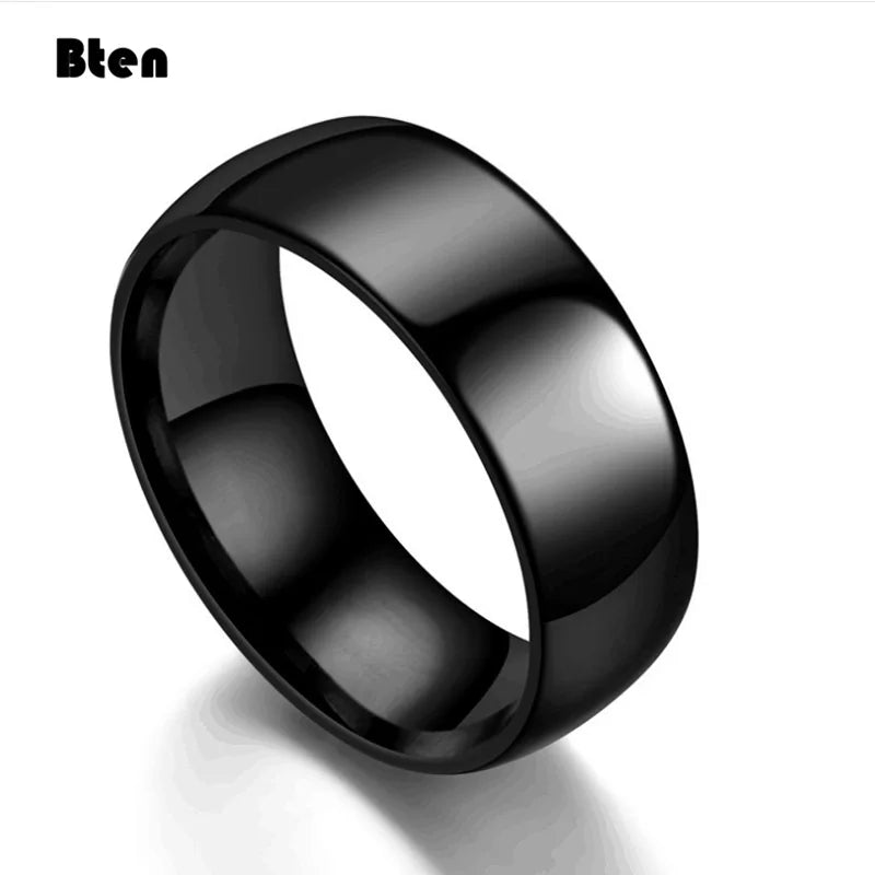 Classic Smooth Polished Ring | 4mm, 6mm & 8mm | Wedding Band for Women & Men | Black, Gold, Silver