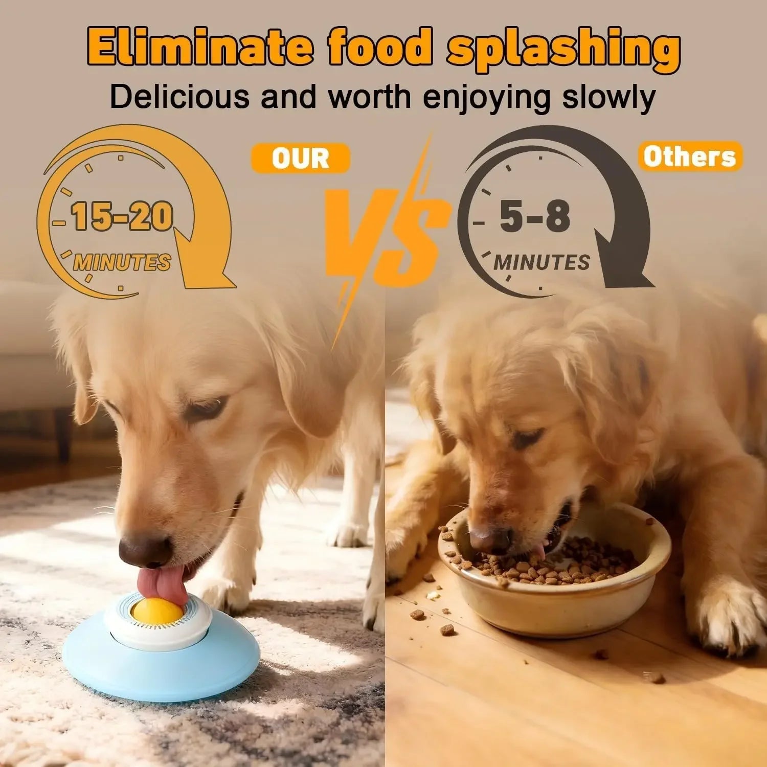Anti-Slip Lick Bowl with Spinning Ball for Dogs & Cats