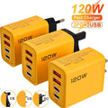 4-Port USB-C Fast Charger 120W – Quick Charge 3.0, Compatible with iPhone, Samsung & More