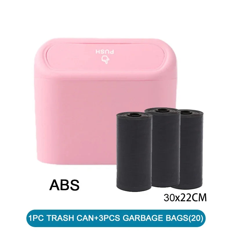 Bote de Basura para Coche con Tapa – Mini Cubo Antifugas con Bolsas de Basura