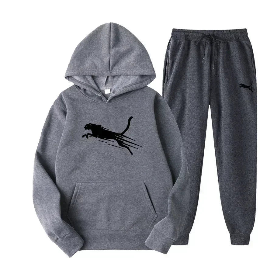 Printed Hoodie & Drawstring Pants Set