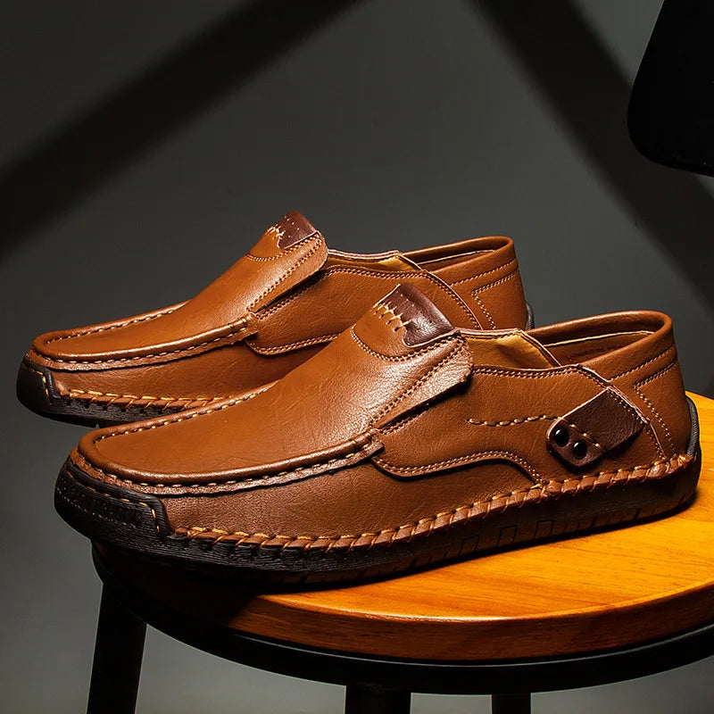Men's Handmade Leather Loafers | Slip-On Casual Walking Shoes