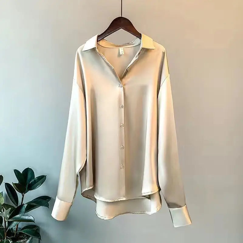 Women's Long Sleeve Button Blouse - Casual Office Shirt (S-4XL)
