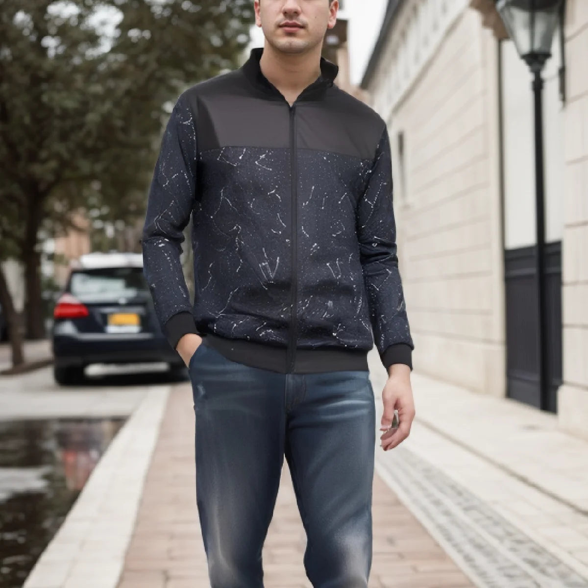 Lightweight Baseball-Collar Jacket