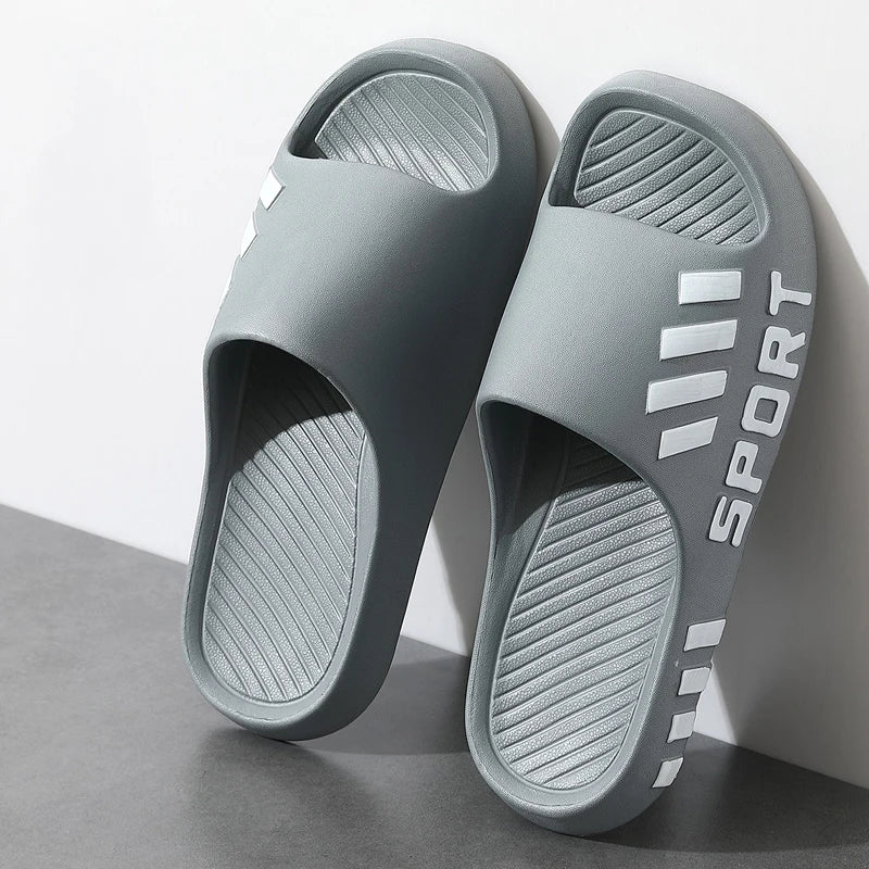 Pantuflas de Moda de Verano para Hombres, Sandalias de Interior y Exterior, Chanclas de Playa, Zapatillas Masculinas de Suela Gruesa, Deslizadores Antideslizantes de Verano para Ducha de Hombres