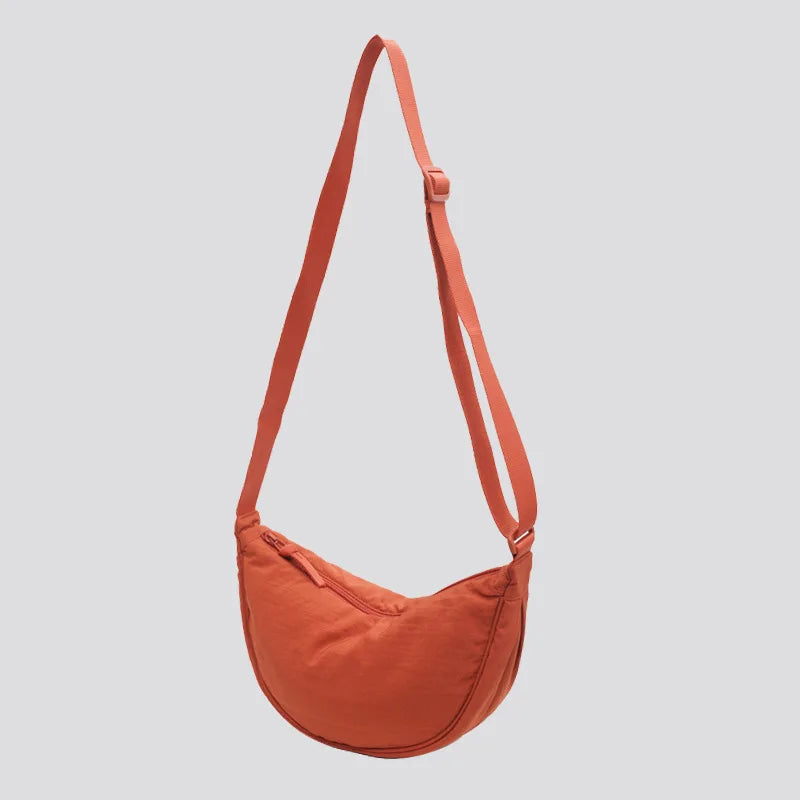 Nylon Padded Crossbody Shoulder Bag — Lightweight Travel Messenger Bag for Women