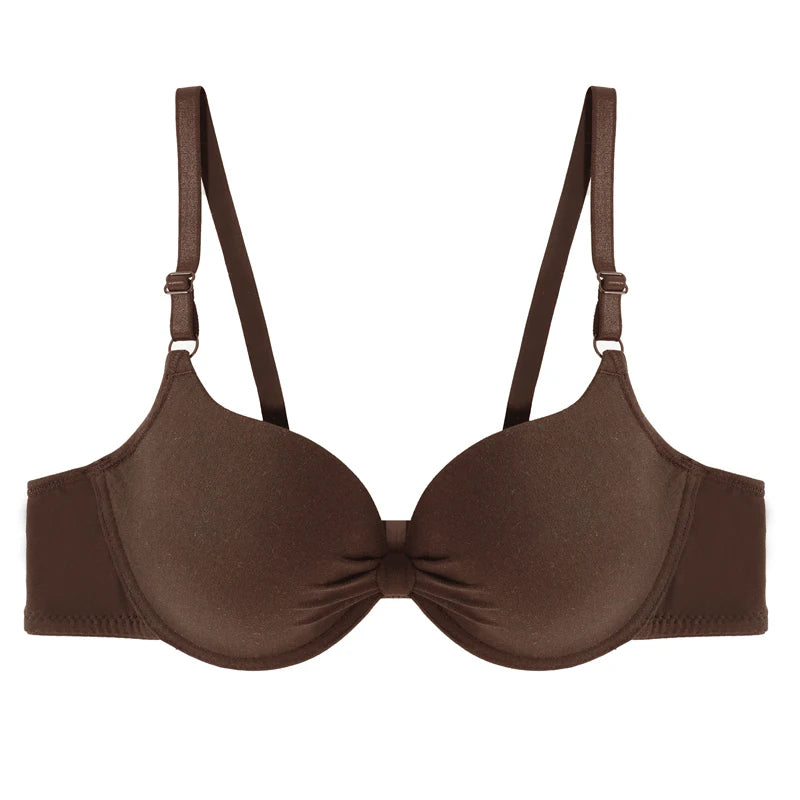 Women's Deep V Push-Up Bra — Underwire, Backless, Padded, Sizes 34–38