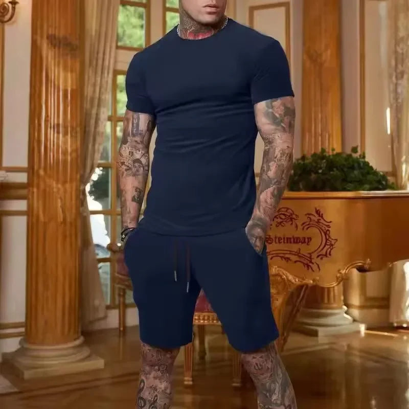 Conjunto de camiseta y pantalón corto deportivo para hombre