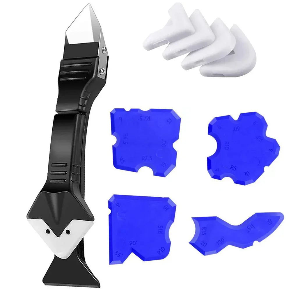Caulking & Silicone Finishing Tool Kit — Scraper, Smoother & Grout Remover Set