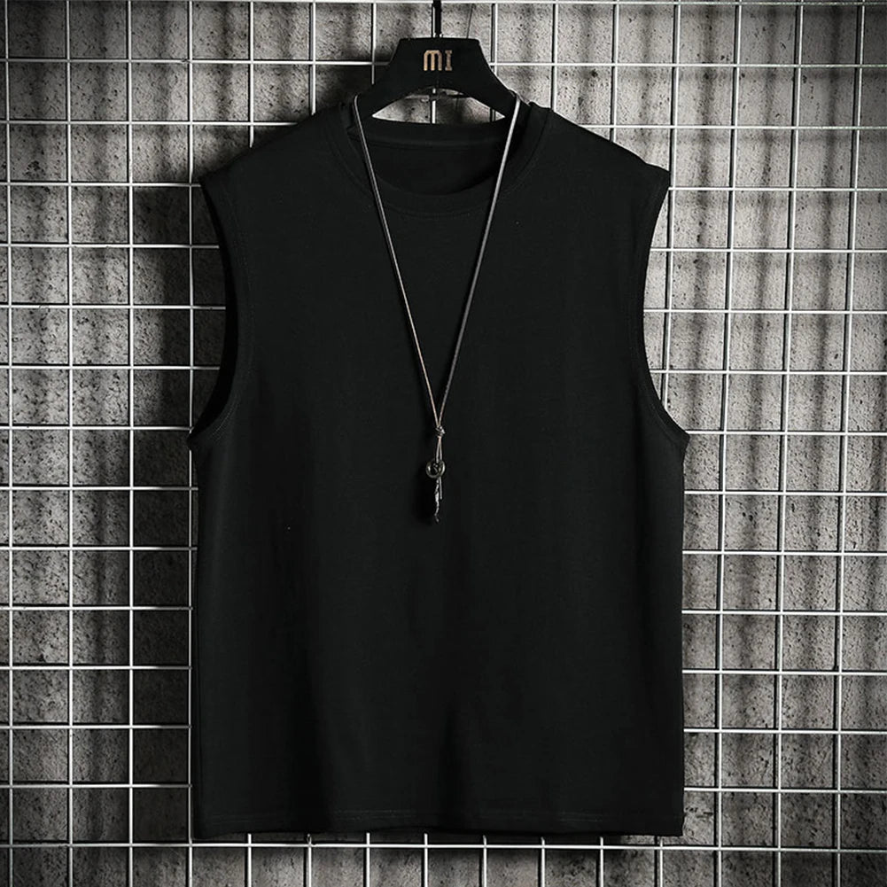Men's Sleeveless Muscle Tank Top – Solid Breathable Gym Vest