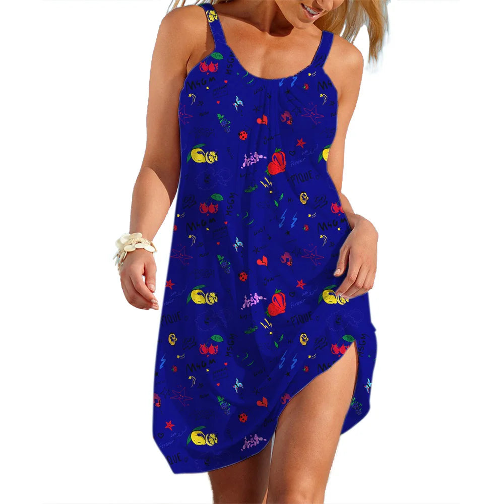Vestido lencero de verano para mujer, ropa informal, venta, estilo pastoral, flores, ropa de calle, mujer, vestidos sueltos, falda sin mangas para niña