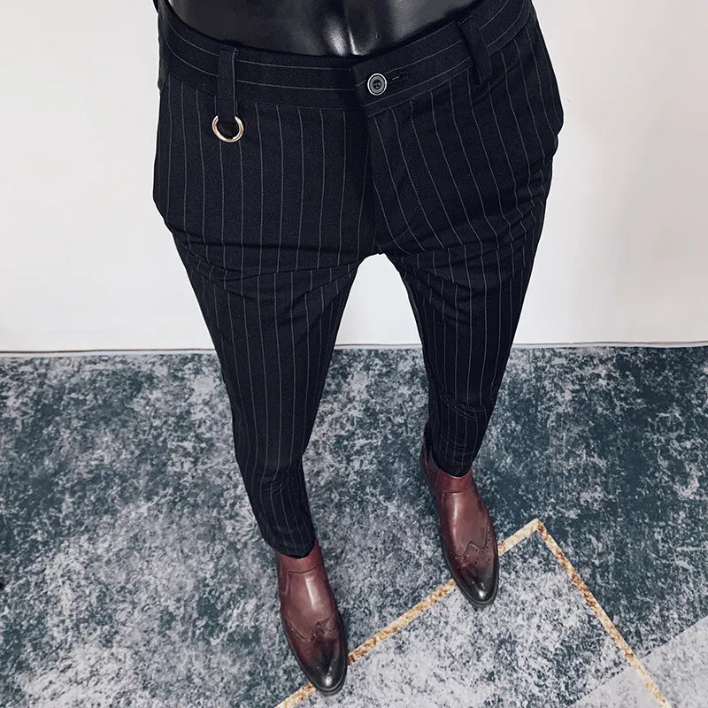 Men's Slim Fit Suit Trousers — Stretch Dress Pants for Business & Formal Wear