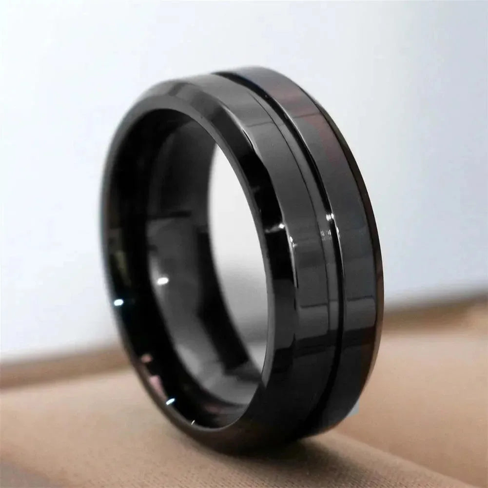 Charm Couple Rings – Red Rhinestone Women's & Celtic Dragon Men's Wedding Band Set