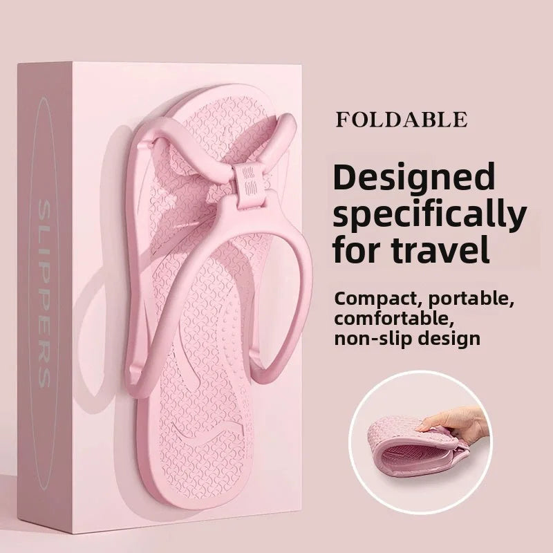 Chanclas de viaje plegables de EVA – Zapatillas unisex antideslizantes portátiles para hotel, playa y hogar