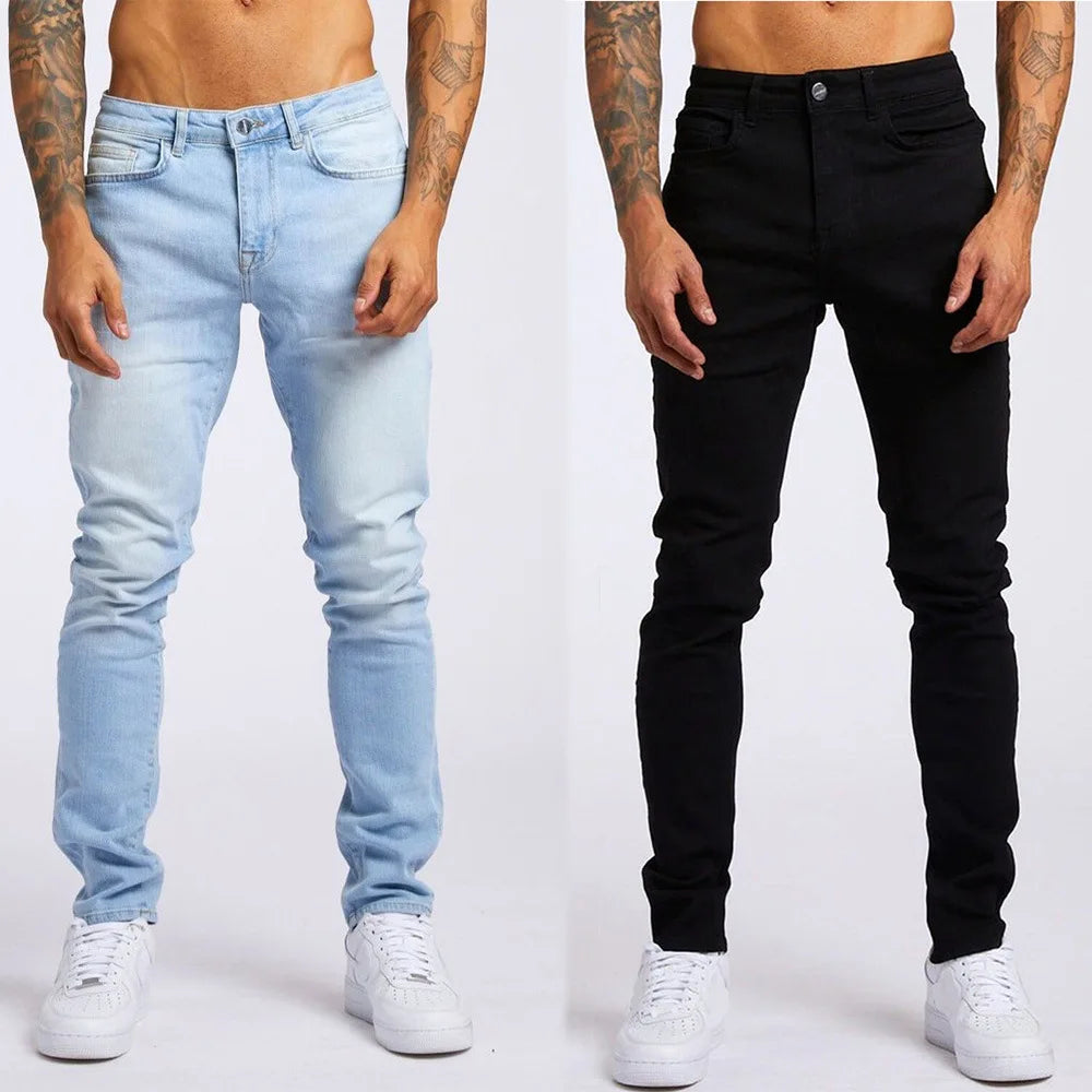 Men's Stretch Slim Jeans — Washed Vintage Denim