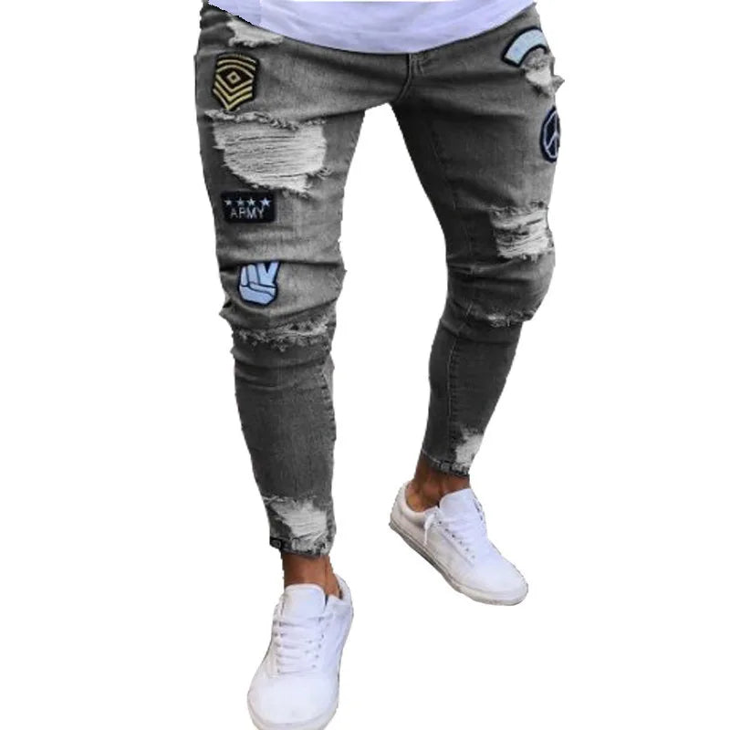 Unisex Solid Stretch Denim Straight-Leg Jeans