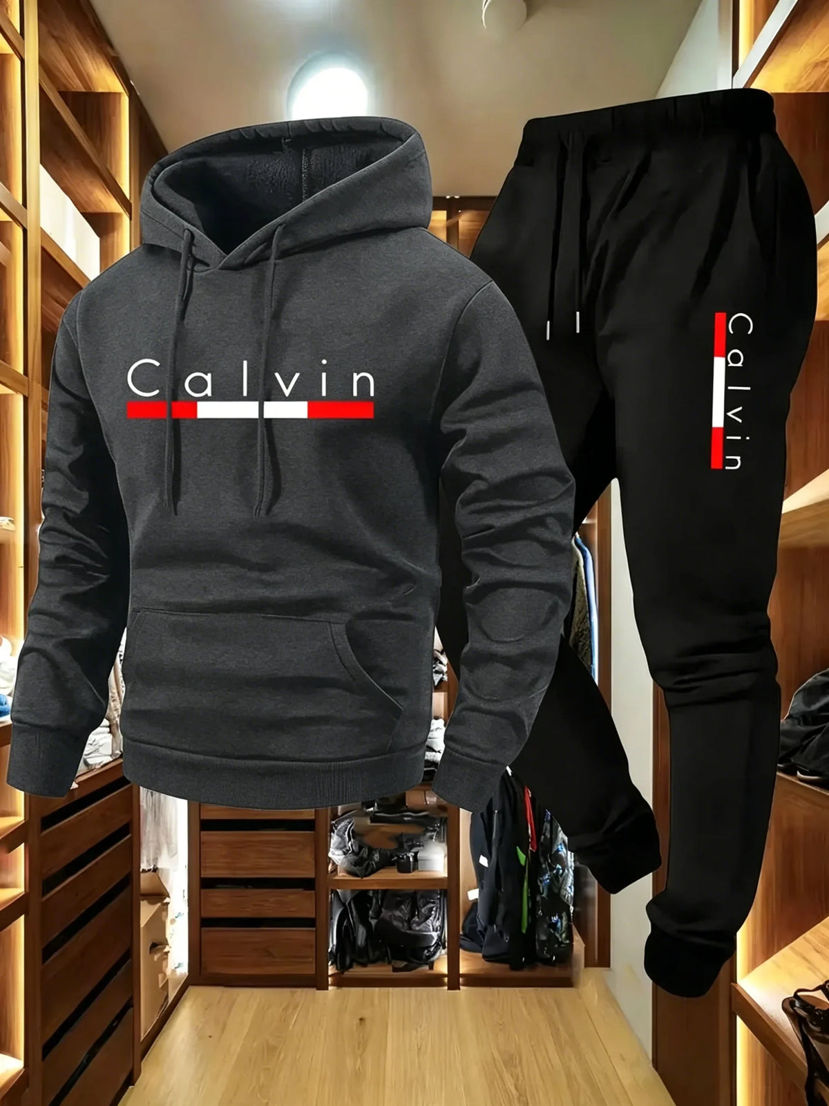 Printed Fleece Hoodie & Jogger Set