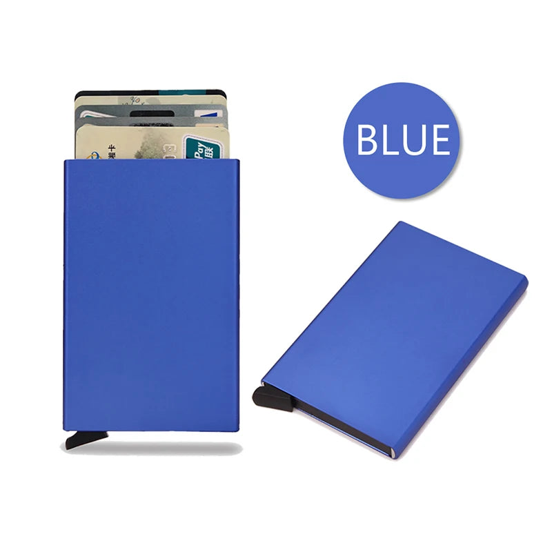 RFID Metal Pop-Up Wallet – Slim Minimalist Card Holder for Men & Women