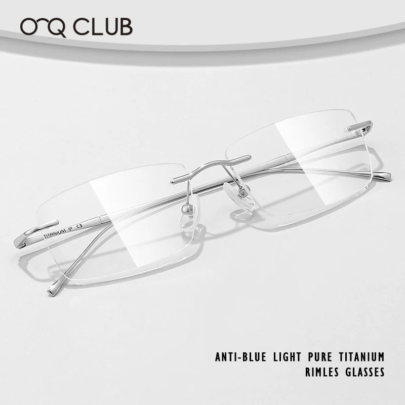 O-Q CLUB Ultra-Light Titanium Rimless Prescription Glasses | Unisex