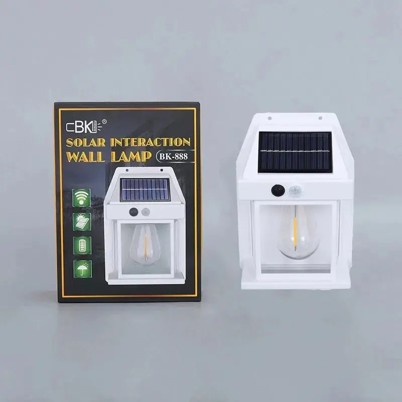 Luz de pared solar con sensor de movimiento – 3 modos, IP65 impermeable, lámpara LED exterior