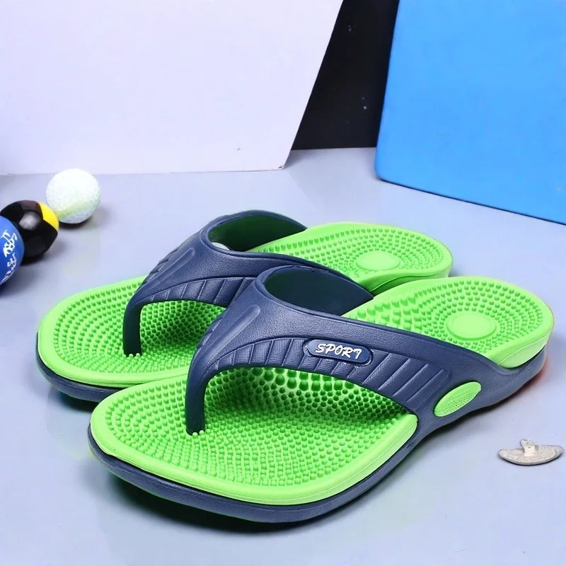 Sandalias ligeras de masaje de EVA para hombre – Chanclas sin cordones para playa, casa y exteriores