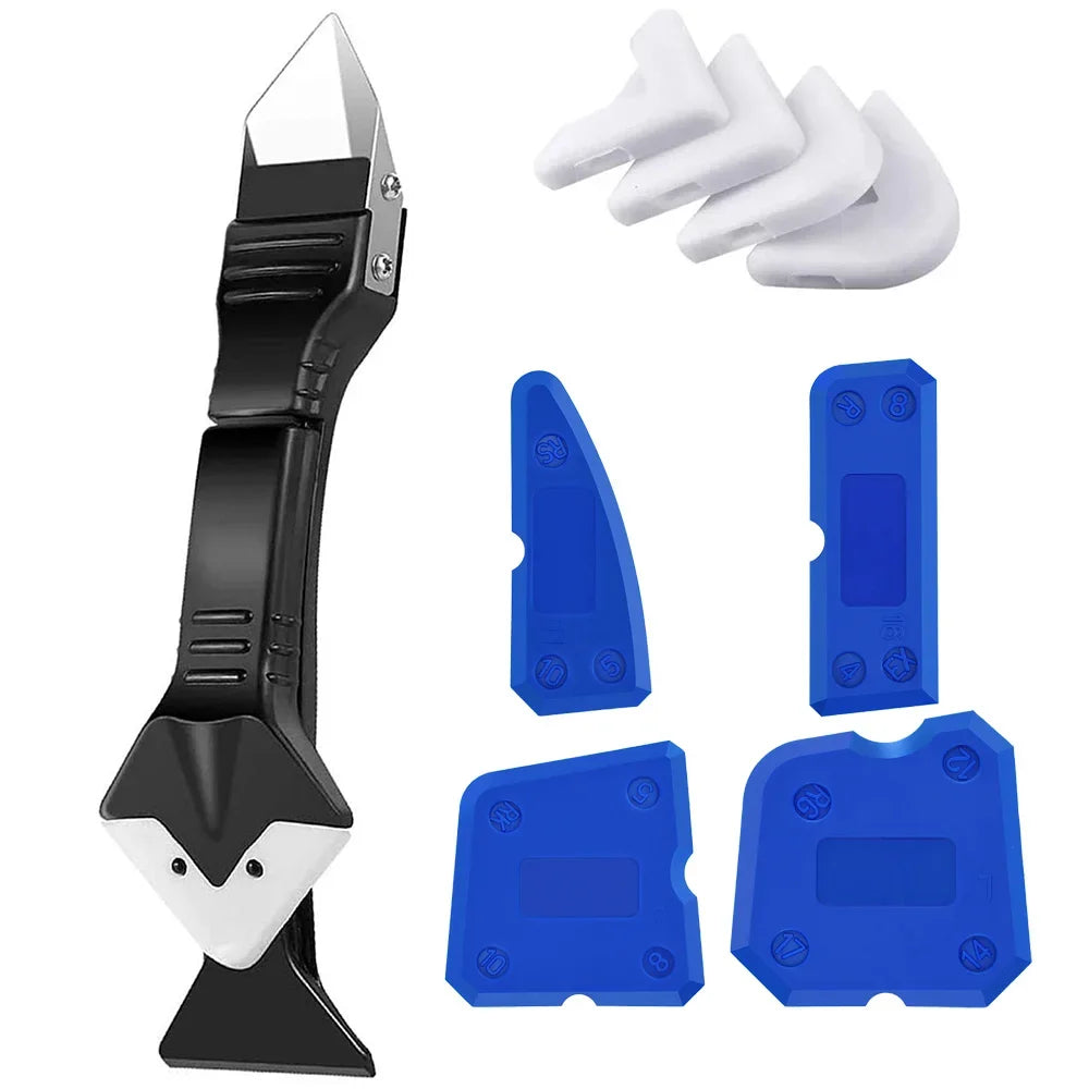Caulking & Silicone Finishing Tool Kit — Scraper, Smoother & Grout Remover Set