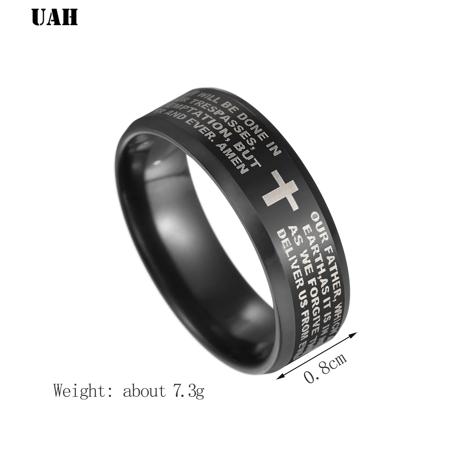 Lord's Prayer Cross Ring | 316L Stainless Steel | Faith & Punk Style | Unisex Gift