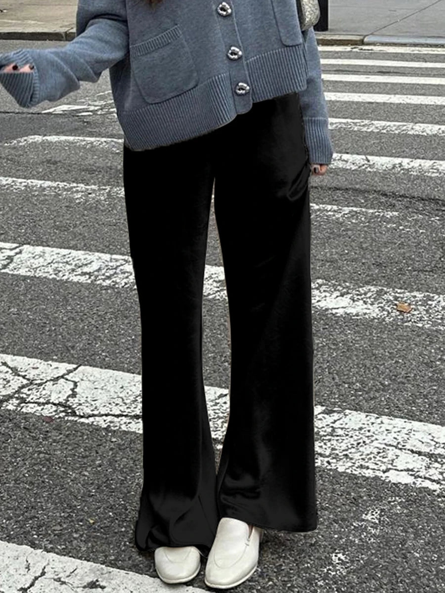 Women's Satin Wide Leg Pants